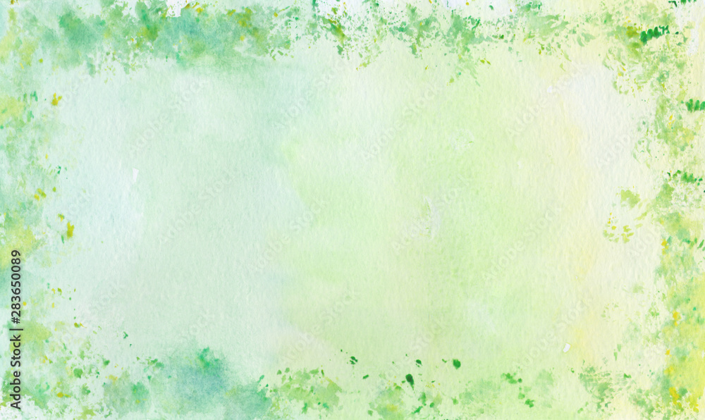 watercolor of yellow and green
