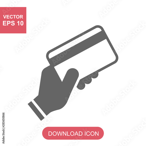 Hand holding a credit card icon