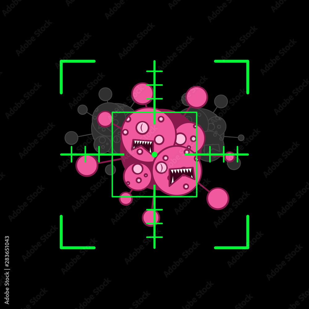 Fototapeta premium Target aim cancerous cells to kill. Cancer awareness concept.