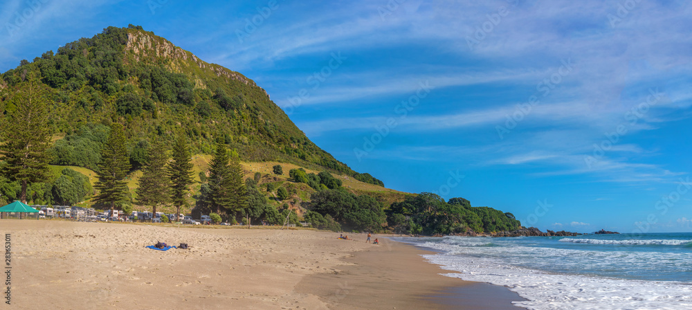 Mount Maunganui beach panorama, Tauranga, New Zealand