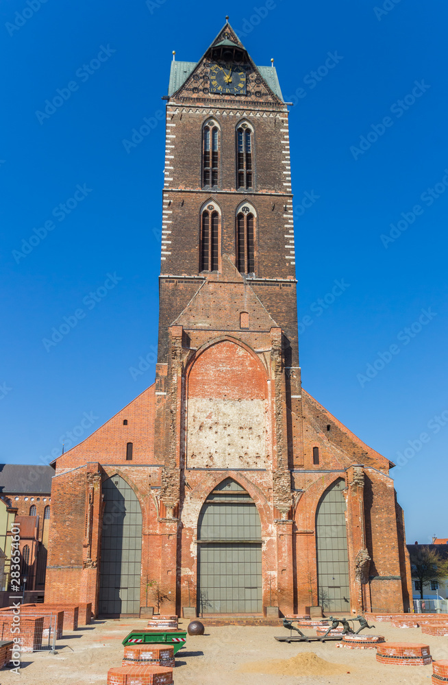 Remains of the St. Mary's church in Wismar, Germany