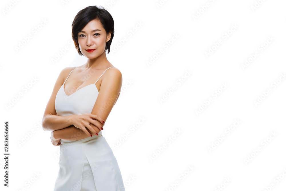 Attractive asian woman isolated on white background. Attractive asian woman isolated on white background.