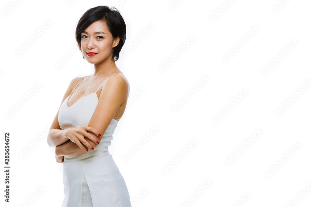 Attractive asian woman isolated on white background. Attractive asian woman isolated on white background.