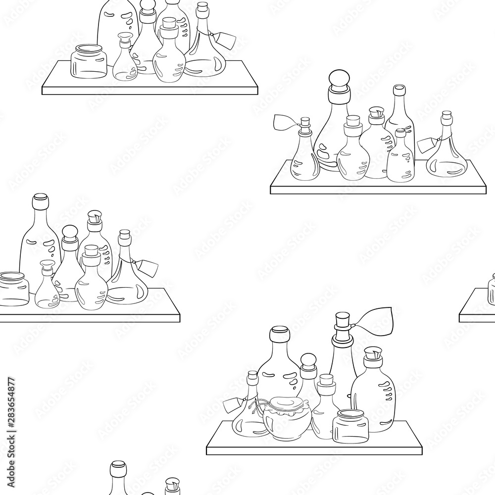 seamless pattern glass jars on the shelf seamless pattern glass jars on the shelf