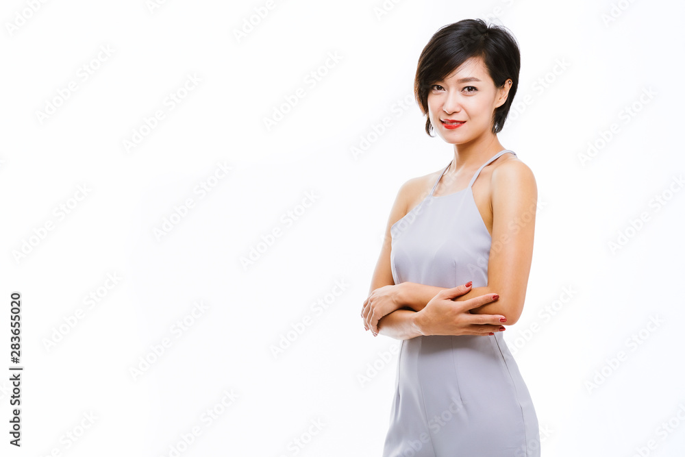 Attractive asian woman isolated on white background. Attractive asian woman isolated on white background.