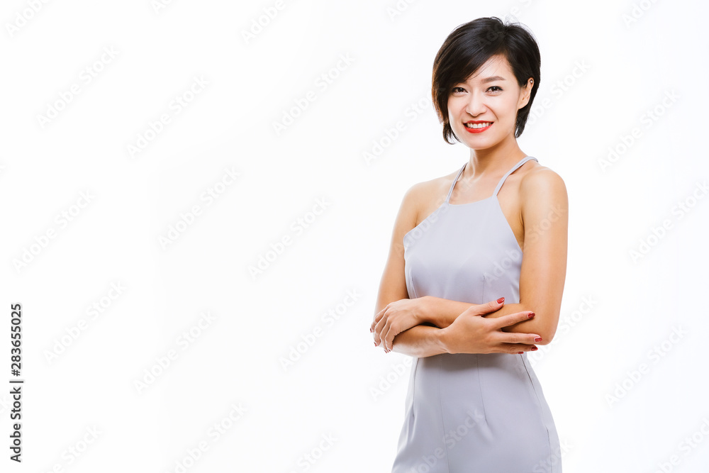 Attractive asian woman isolated on white background. Attractive asian woman isolated on white background.