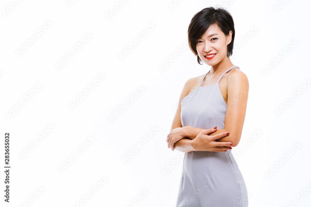 Attractive asian woman isolated on white background. Attractive asian woman isolated on white background.