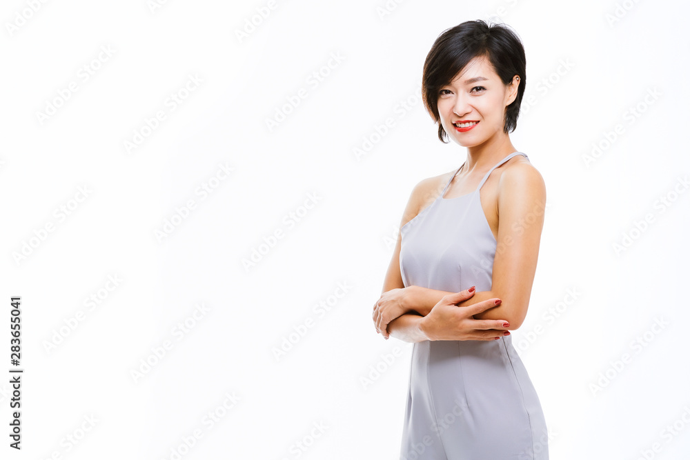 Attractive asian woman isolated on white background. Attractive asian woman isolated on white background.