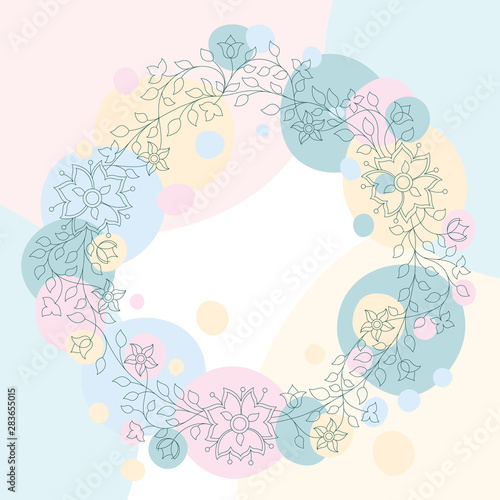 card with flowers on a colored background