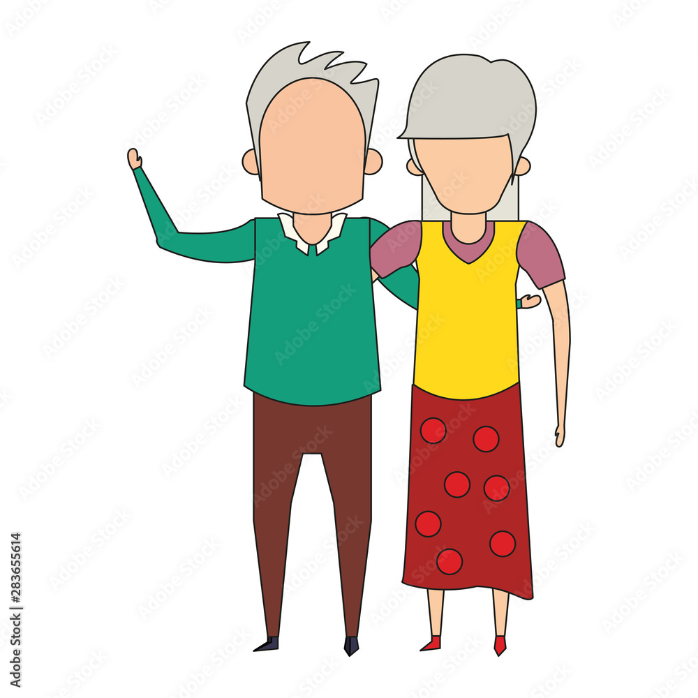 grandparents senior old people cartoon faceless grandparents senior old people cartoon faceless