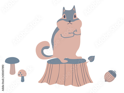 切り株の上のリス1