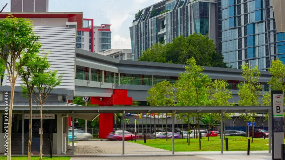 sunny day kuala lumpur city downtown sidewalk pedestrian bridge panorama 4k timelapse malaysia sunny day kuala lumpur city downtown sidewalk pedestrian bridge panorama 4k timelapse malaysia
