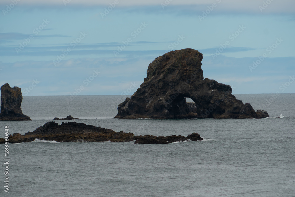 rock cliff in ocean