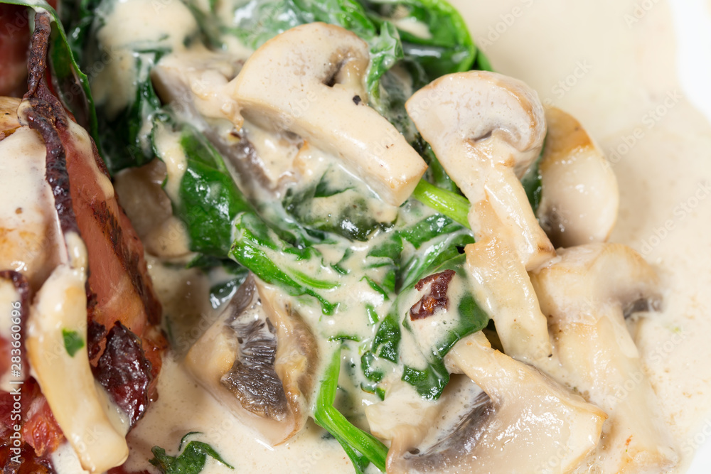 Bacon wrapped pork tenderloin.