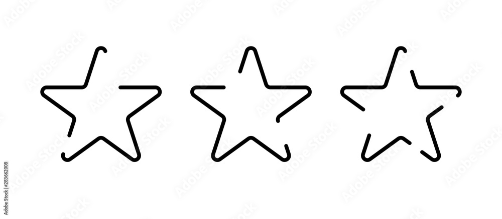 stars. three stars vector icons in trendy linear design. stars icons isolated on white background. black star stars. three stars vector icons in trendy linear design. stars icons isolated on white background. black star