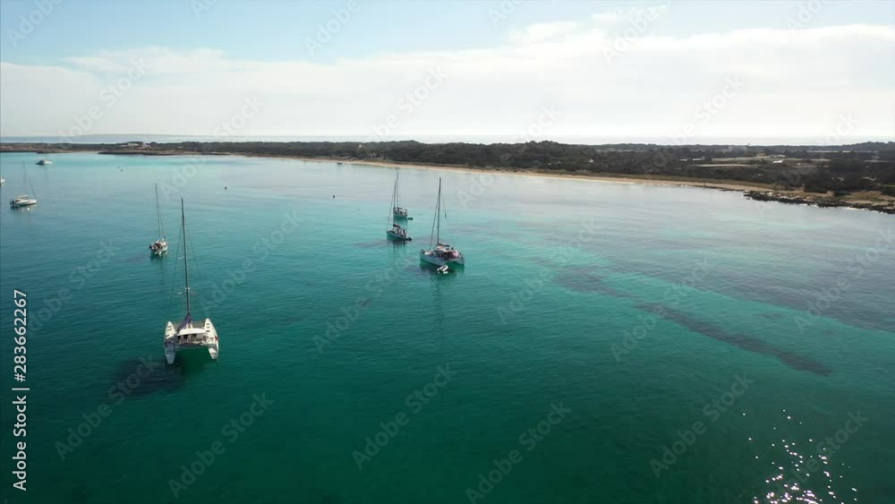Beautiful view of the bay with yachts aerial view Beautiful view of the bay with yachts aerial view