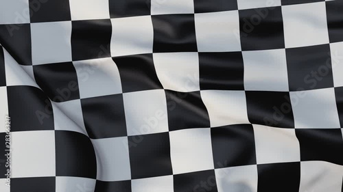 Black and white checkered racing flag 4K video.