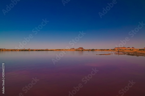 Panoramic view to Katam aka Baramar lake group of Ounianga kebir lakes at the Ennedi, Chad photo