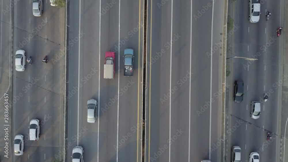 aerial top view traffic in rush hour highway in bangkok thailand aerial top view traffic in rush hour highway in bangkok thailand