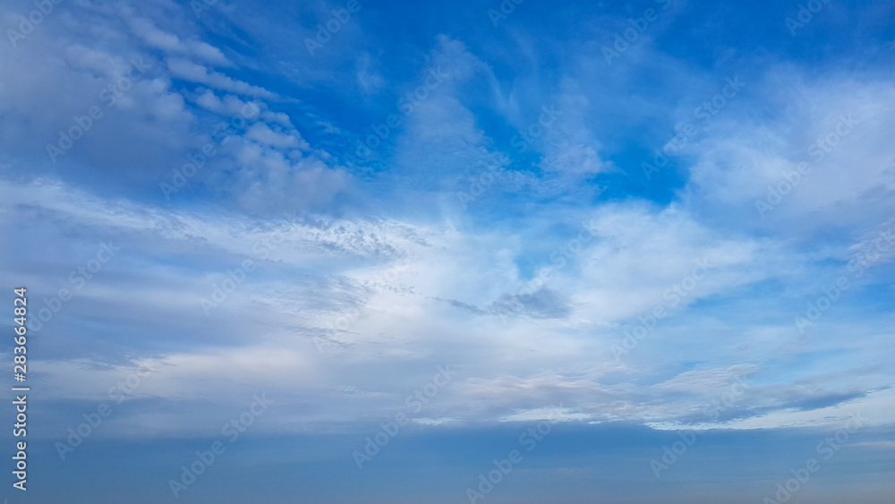 beautiful blue sky with cirrus clouds
