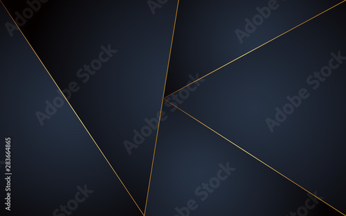 Abstract dark blue background a combination with elegant golden decoration shape texture. Luxury and premium concept vector design template for use element invitation, voucher, card, cover, banner