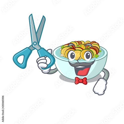 Barber ratatouille is cooked in mascot pan