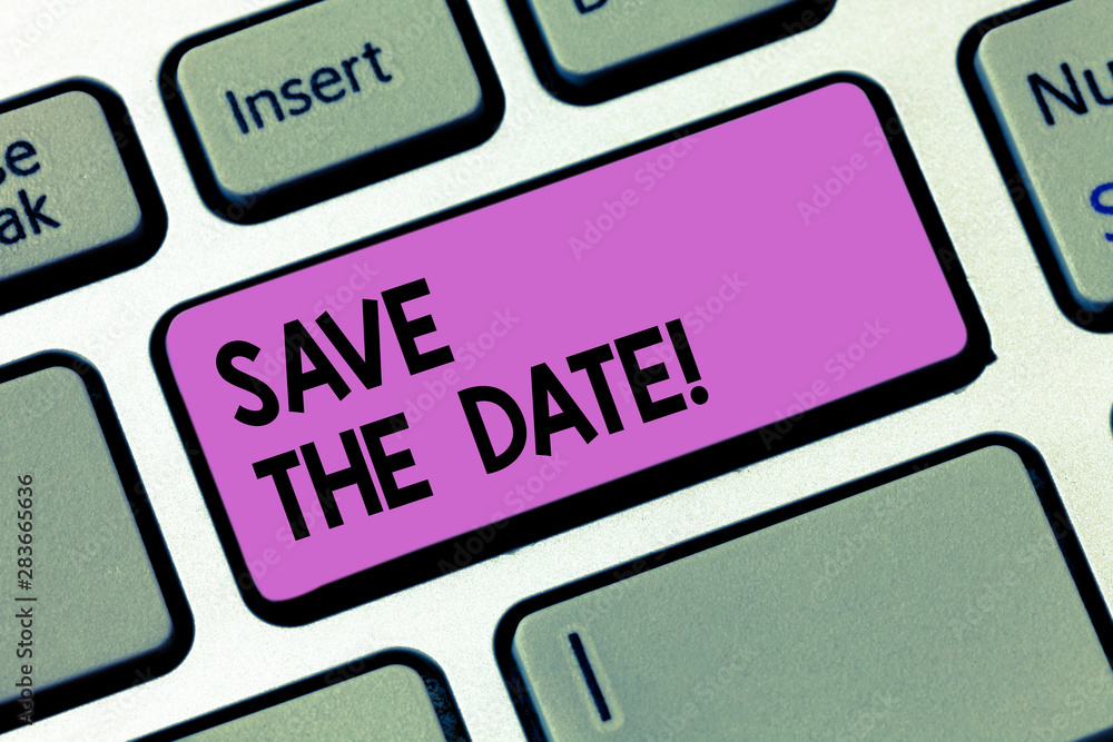 Writing note showingSave The Date. Business photo showcasing Systematized events Scheduled activity Recorded Filed Keyboard key Intention to create computer message pressing keypad idea Writing note showingSave The Date. Business photo showcasing Systematized events Scheduled activity Recorded Filed Keyboard key Intention to create computer message pressing keypad idea