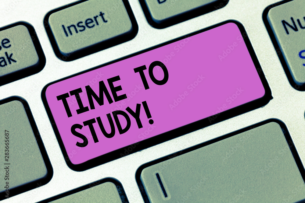 Writing note showingTime To Study. Business photo showcasing Exams ahead need concentrate in studies learn the lesson Keyboard key Intention to create computer message pressing keypad idea Writing note showingTime To Study. Business photo showcasing Exams ahead need concentrate in studies learn the lesson Keyboard key Intention to create computer message pressing keypad idea