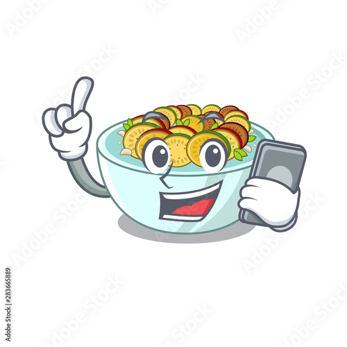 With phone ratatouille is cooked in mascot pan