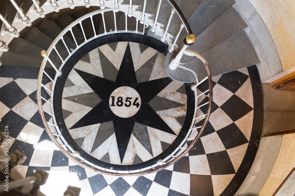 Foto de Ile de Re - Interior the lighthouse Phare des Baleines do Stock ...