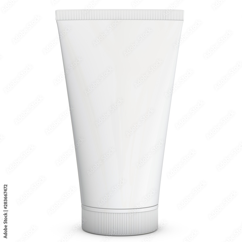Realistic 3D tube rendering mockup on white background.3D Rendering Realistic 3D tube rendering mockup on white background.3D Rendering