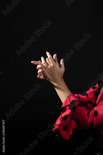 Close-up flamenca dancer clapping hands
