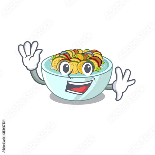 Waving ratatouille with in the character shape