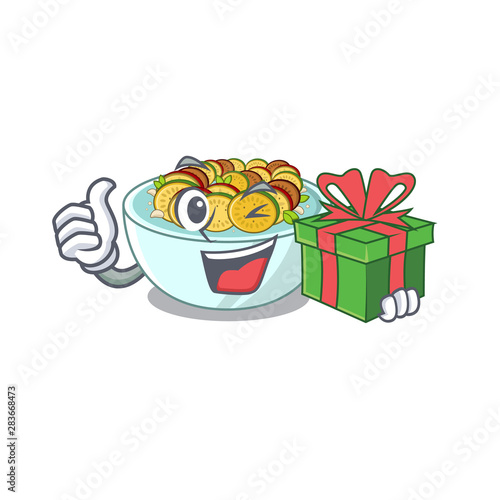 With gift ratatouille isolated with in the cartoon