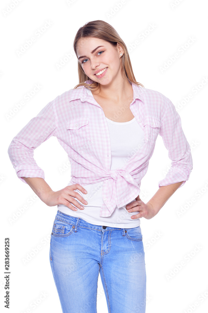Fototapeta premium portrait of beautiful woman wearing casual clothing