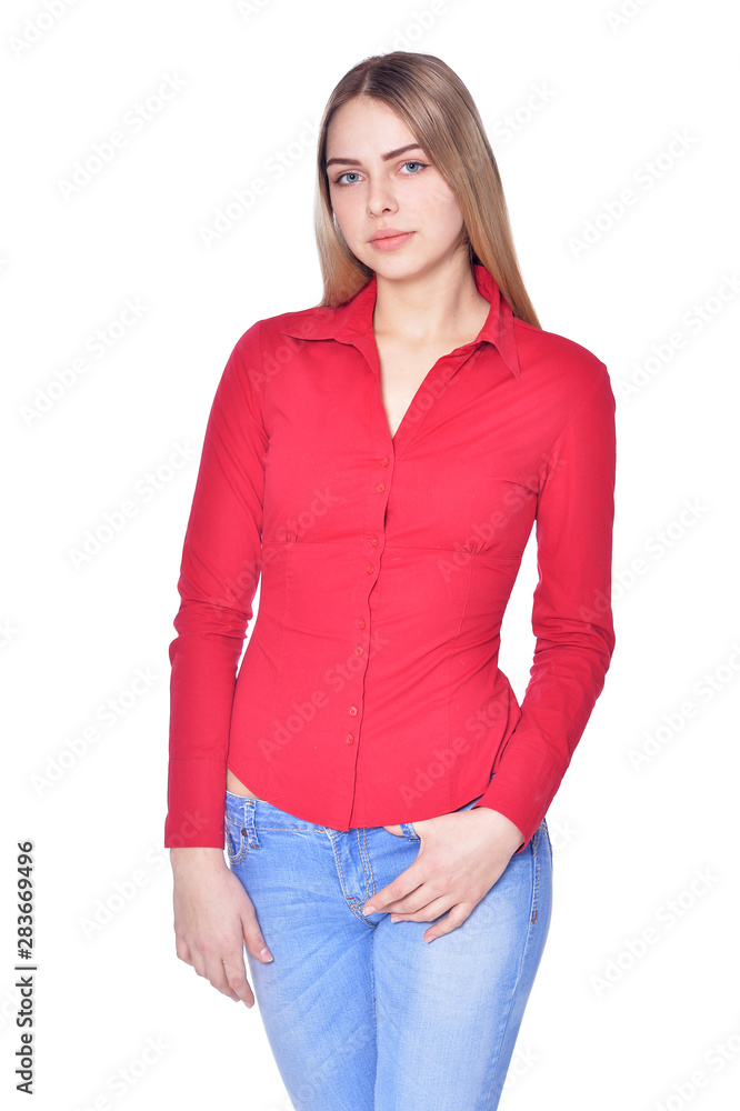 portrait of beautiful woman wearing casual clothing portrait of beautiful woman wearing casual clothing