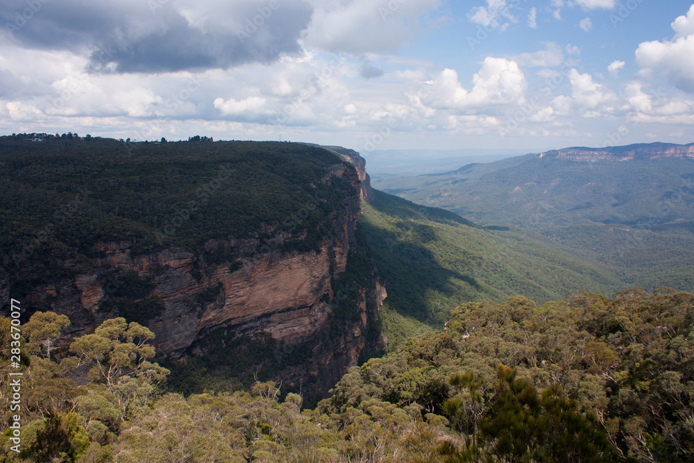 A cliff near the Wentworth Falls in the Blue Mountains in Australia