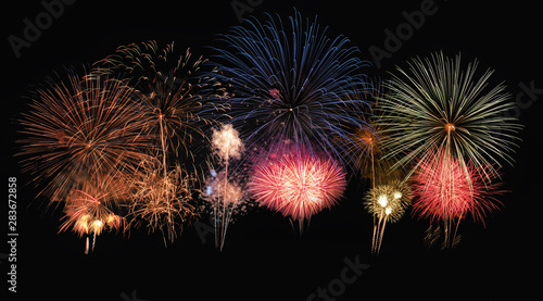 Obraz na płótnie Colorful firework in annual festival