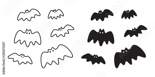bat vector icon logo Halloween symbol dracula Vampire ghost character cartoon doodle illustration design