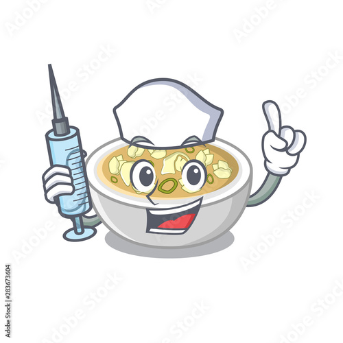 Nurse wonton soup isolated in the character