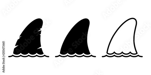 shark fin vector icon dolphin logo fish whale symbol cartoon illustration ocean sea doodle design