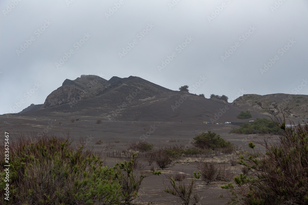 Capelinhos volcano on western coast on Faial island, Azores, Portugal. Last volcano eruption was in 1957.