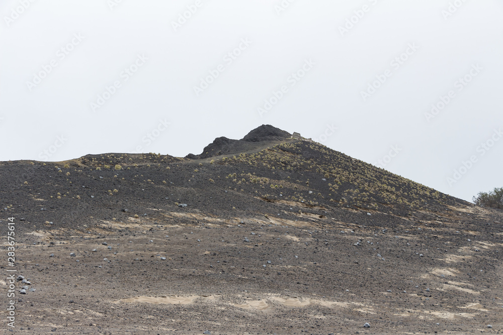 Capelinhos volcano on western coast on Faial island, Azores, Portugal. Last volcano eruption was in 1957.