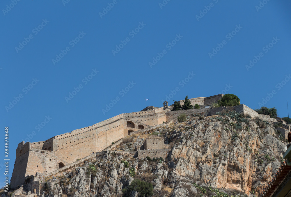 Palamidi fortress in Nafplio, Peloponnese, Greece was built by the Venetians during their second occupation of the area.