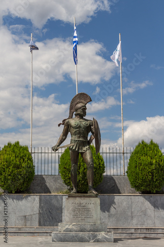 Statue of King Leonidas in Sparta, Peloponnese, Greece