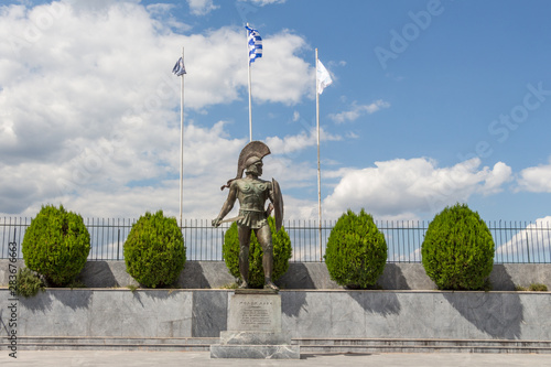 Statue of King Leonidas in Sparta, Peloponnese, Greece