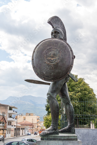 Statue of King Leonidas in Sparta, Peloponnese, Greece