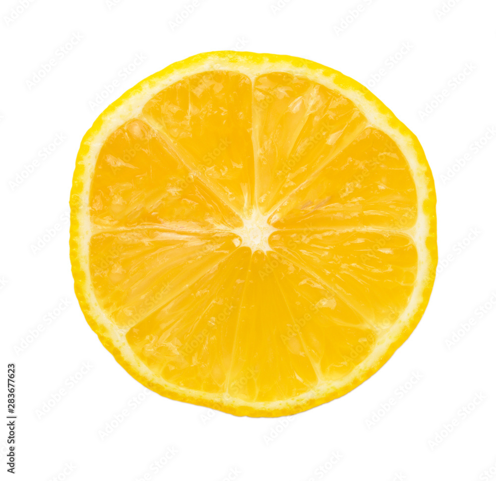 Piece of lemon on white background Piece of lemon on white background