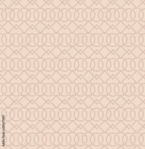 Stripes, circles and lines abstract geometric pattern. Seamless vector background. Pastel and soft texture.