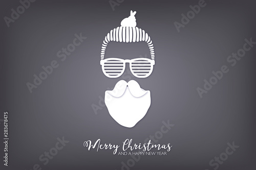 Gruß Hipster Weihnachtsmann mit edler Frisur